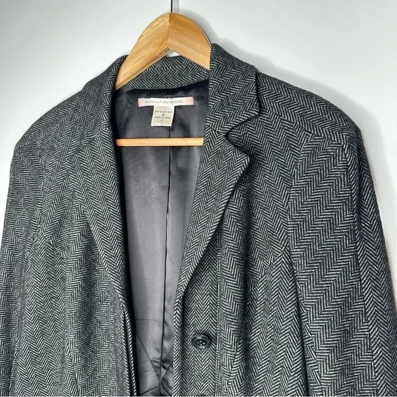Diane Von Furstenberg Georgica Herringbone Wool Blend Blazer Size 10 - Picture 3 of 11